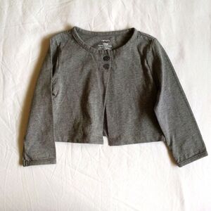 carter's heather gray long sleeve cardigan top 18 months baby girl